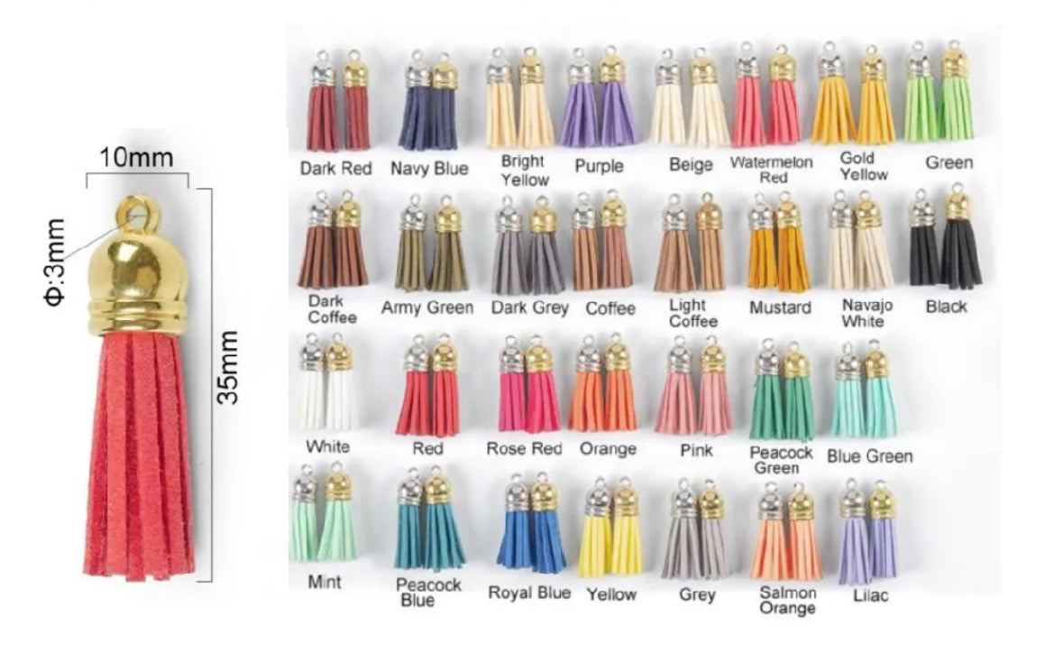 * 1.5 Inch Small Tassels- Silver Top ONLY