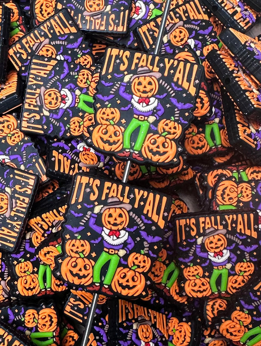It's Fall Y'all Silicone Focal Bead, Halloween Focal Bead