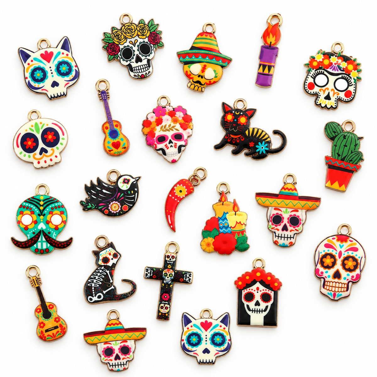 *Bead Mix #546- Dia De Los Muertos Random Charms Pack