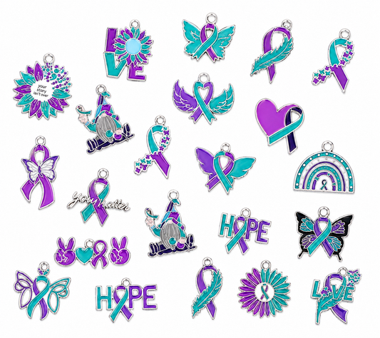 *Bead Mix #521- YOU Matter, Suicide Awareness Charms- PACK of 5