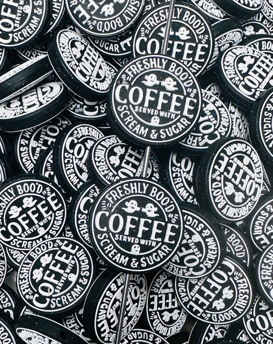 Freshly Boo'd Coffee Silicone Focal Bead, Coffee Silicone Focal Bead, Halloween Bead