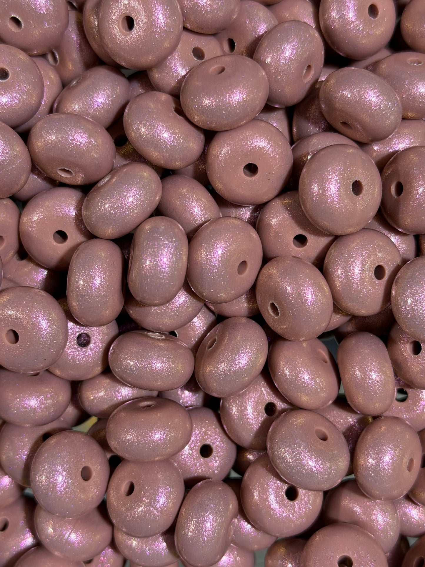 14mm ABACUS OPAL Mauve Silicone Beads