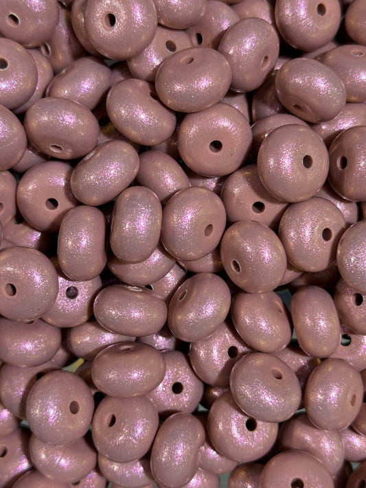 14mm ABACUS OPAL Mauve Silicone Beads