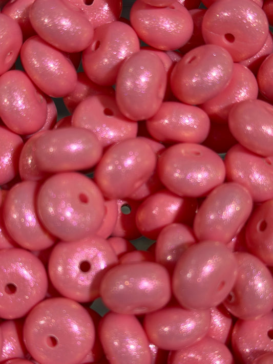 14mm ABACUS OPAL Flamingo Silicone Beads