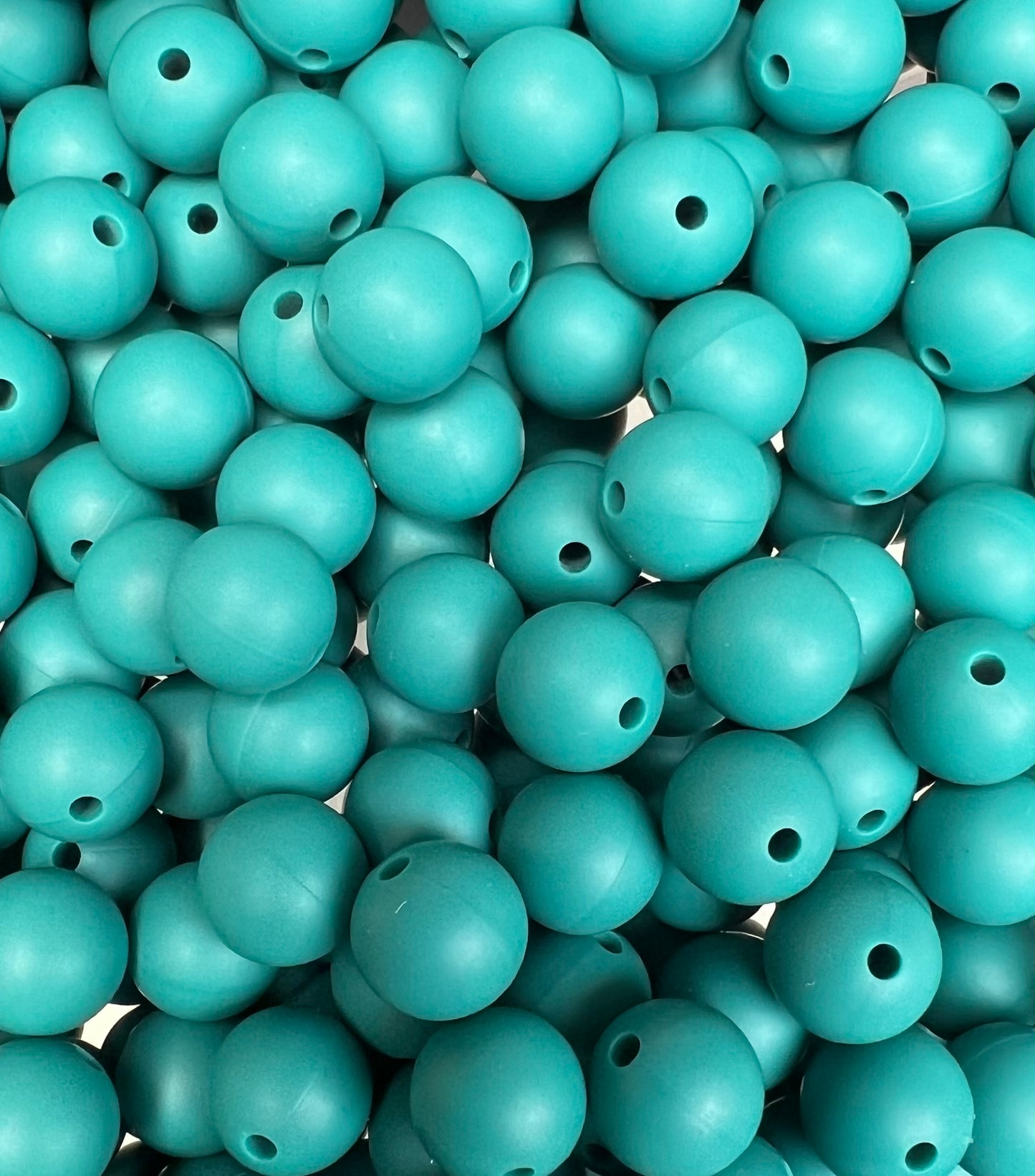 12mm Round Solid Capri Silicone Beads