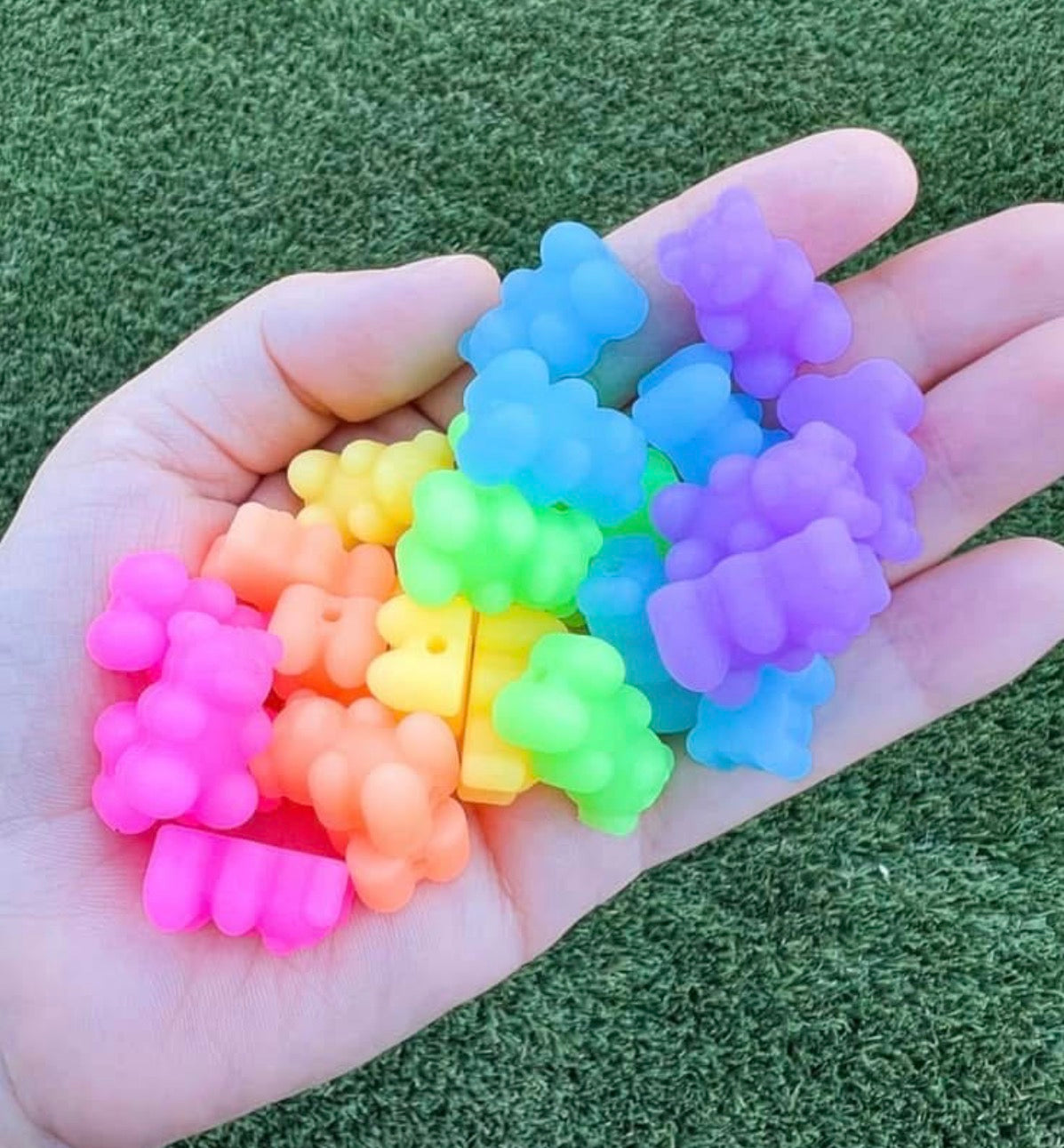 3D Mini GLOW Bear EXCLUSIVE Silicone Focal Bead, Animal Silicone Focal Bead