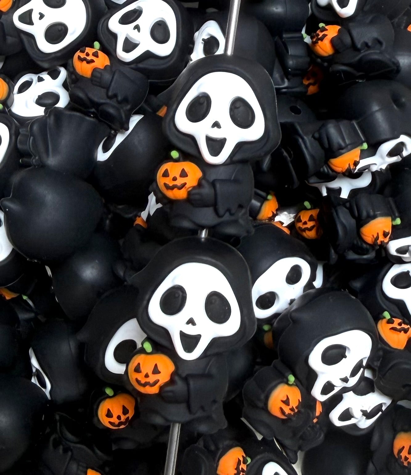 3D PUMPKIN Scream Focal Bead, 3D Halloween Focal Bead