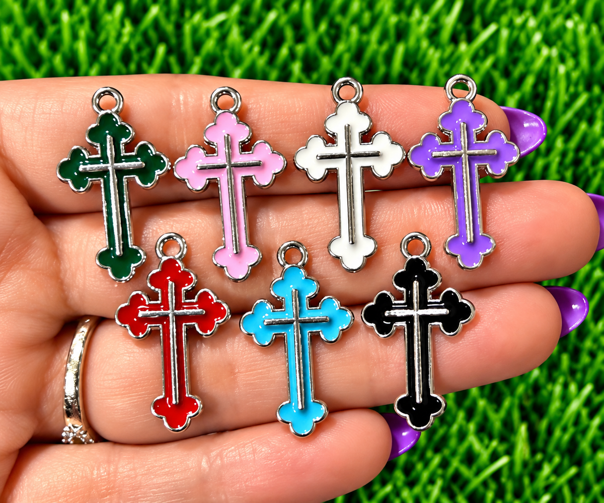 *Bead Mix #601- Silver Crosses Charms