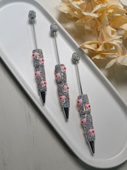 *Beadable Pen VALENTINE RHINESTONES, DIY Beaded Pen
