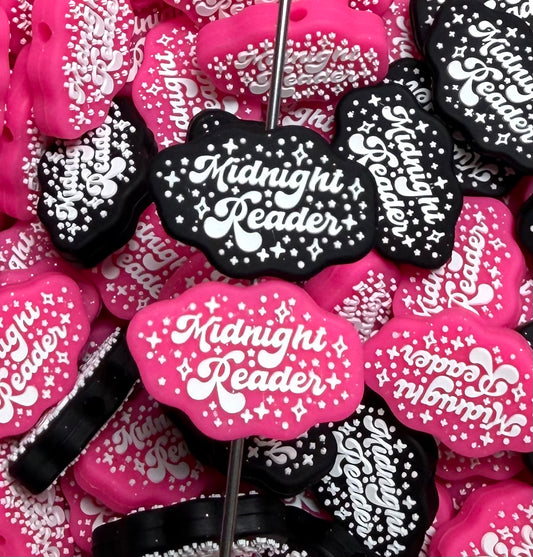 B- Midnight Reader EXCLUSIVE Silicone Focal Bead, Book Silicone Bead