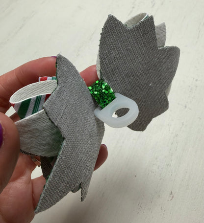 Y- Fabric Bow Straw Charm  - Christmas Ribbon Bow