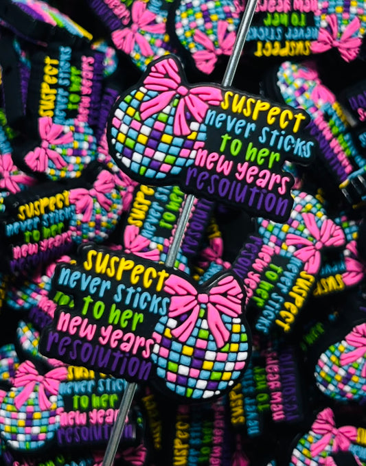 Q- Suspect Never Sticks to Her New Years Resolution EXCLUSIVE Silicone Focal Bead, New Year Focal Bead