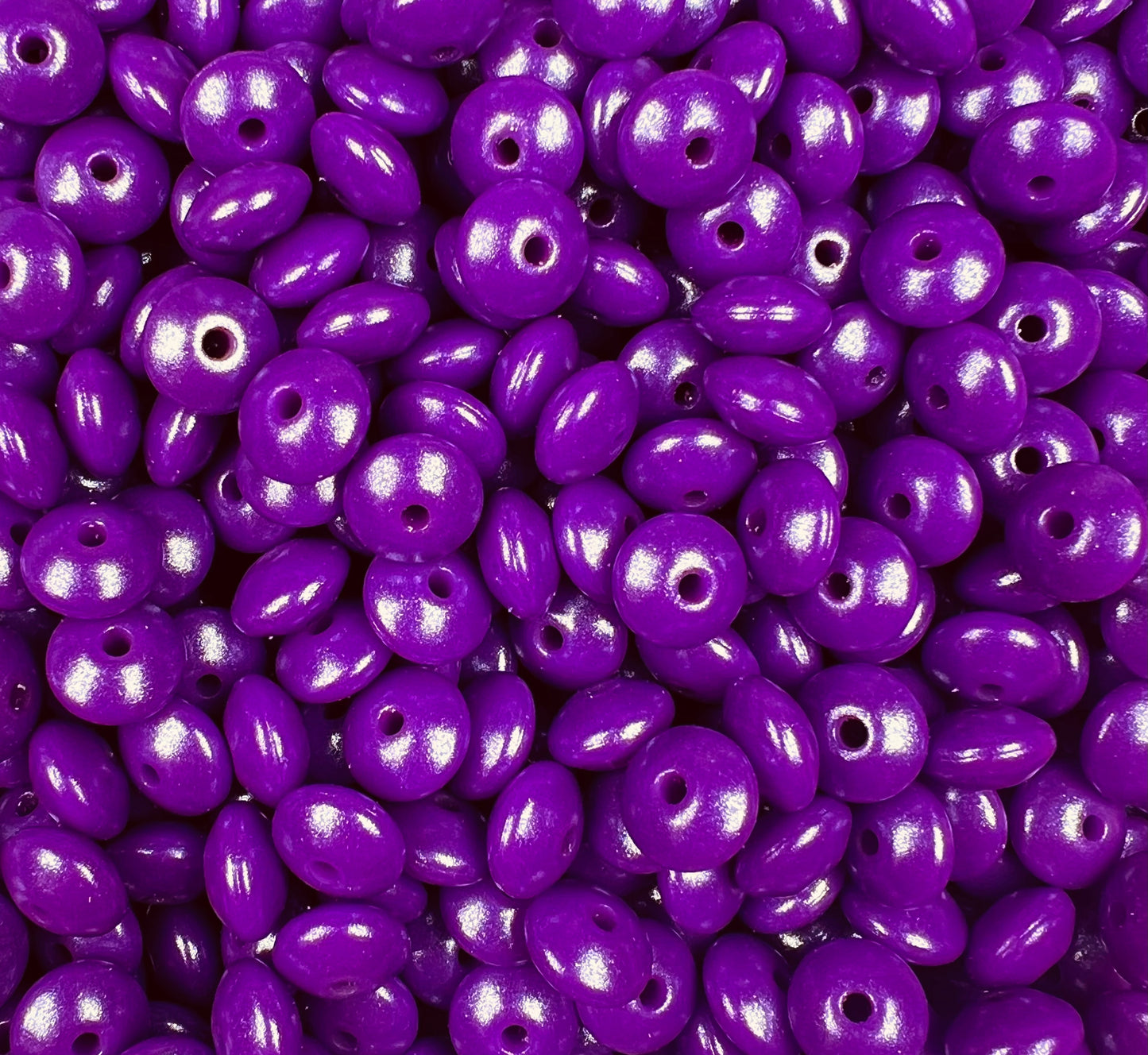 12mm Lentil Opal Violet Silicone Bead, Pearl Lentil