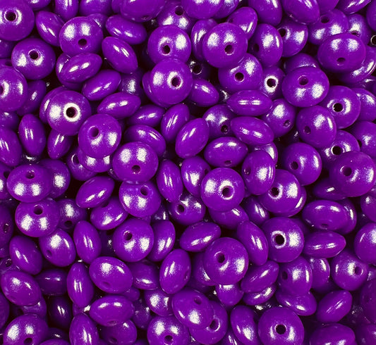 12mm Lentil Opal Violet Silicone Bead, Pearl Lentil