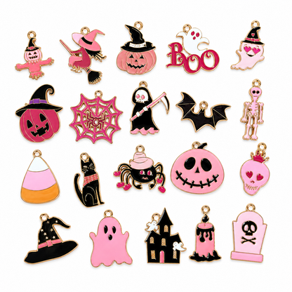 *Bead Mix #505- Pink Boo Bash Halloween Charms
