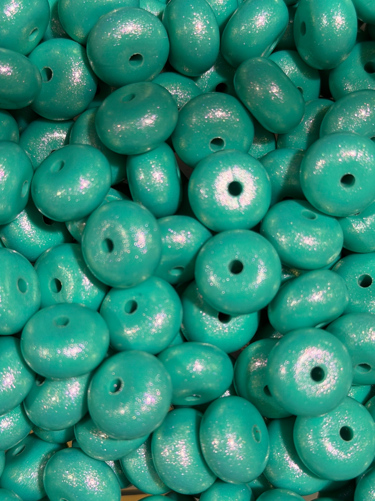 14mm ABACUS OPAL Turquoise Silicone Beads