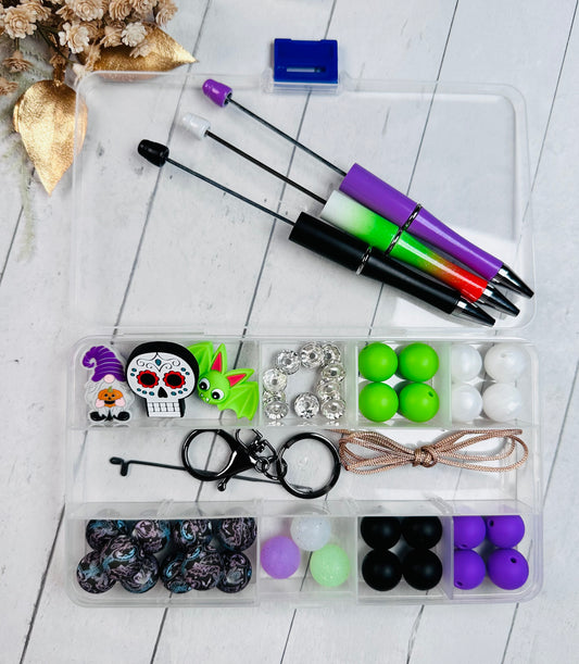 * Bead Mix - Purple Halloween DIY Silicone Beads Kit,, DIY Lanyard-Keychain-Wristlet-Necklace Kit