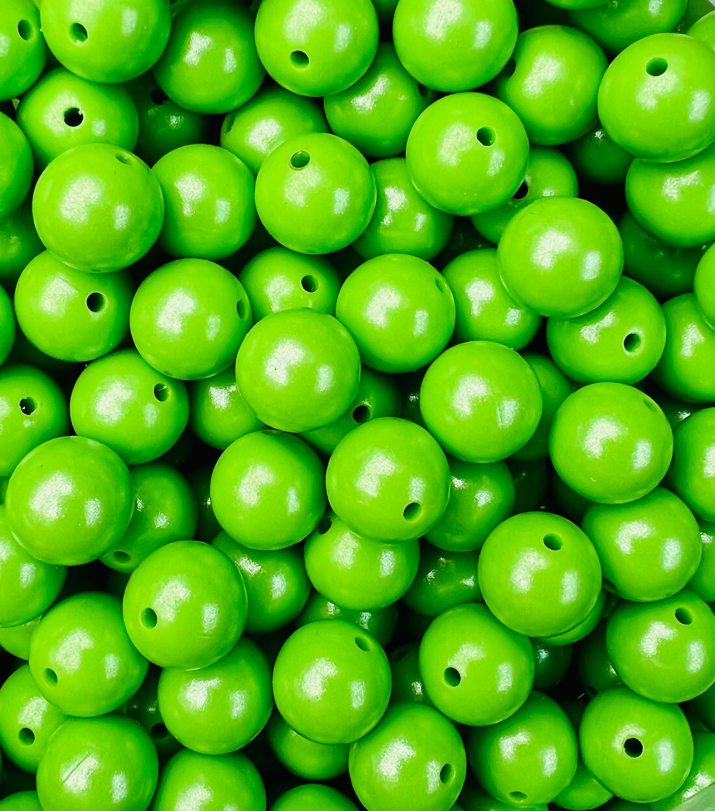 15mm Opal Lime Round Silicone Beads