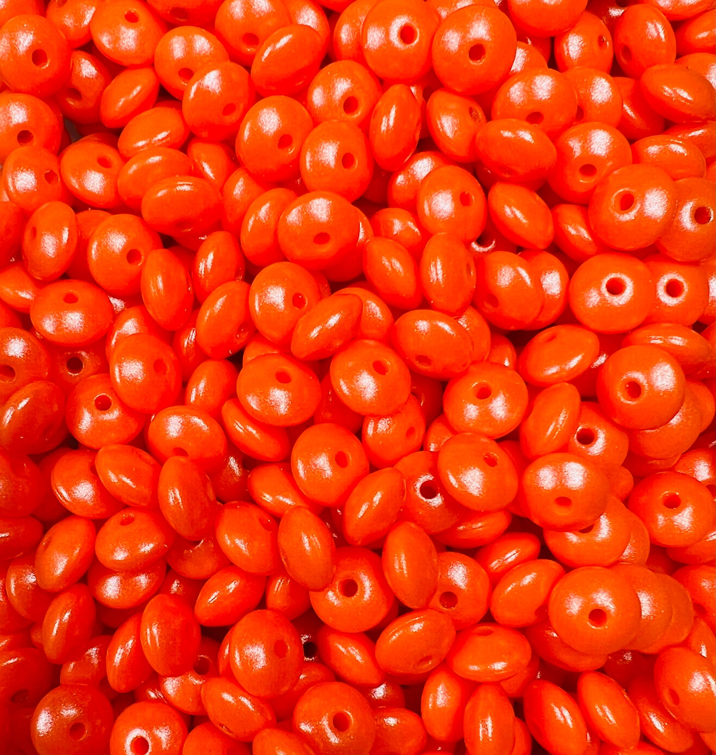 12mm Lentil Opal Orange Silicone Bead, Pearl Lentil