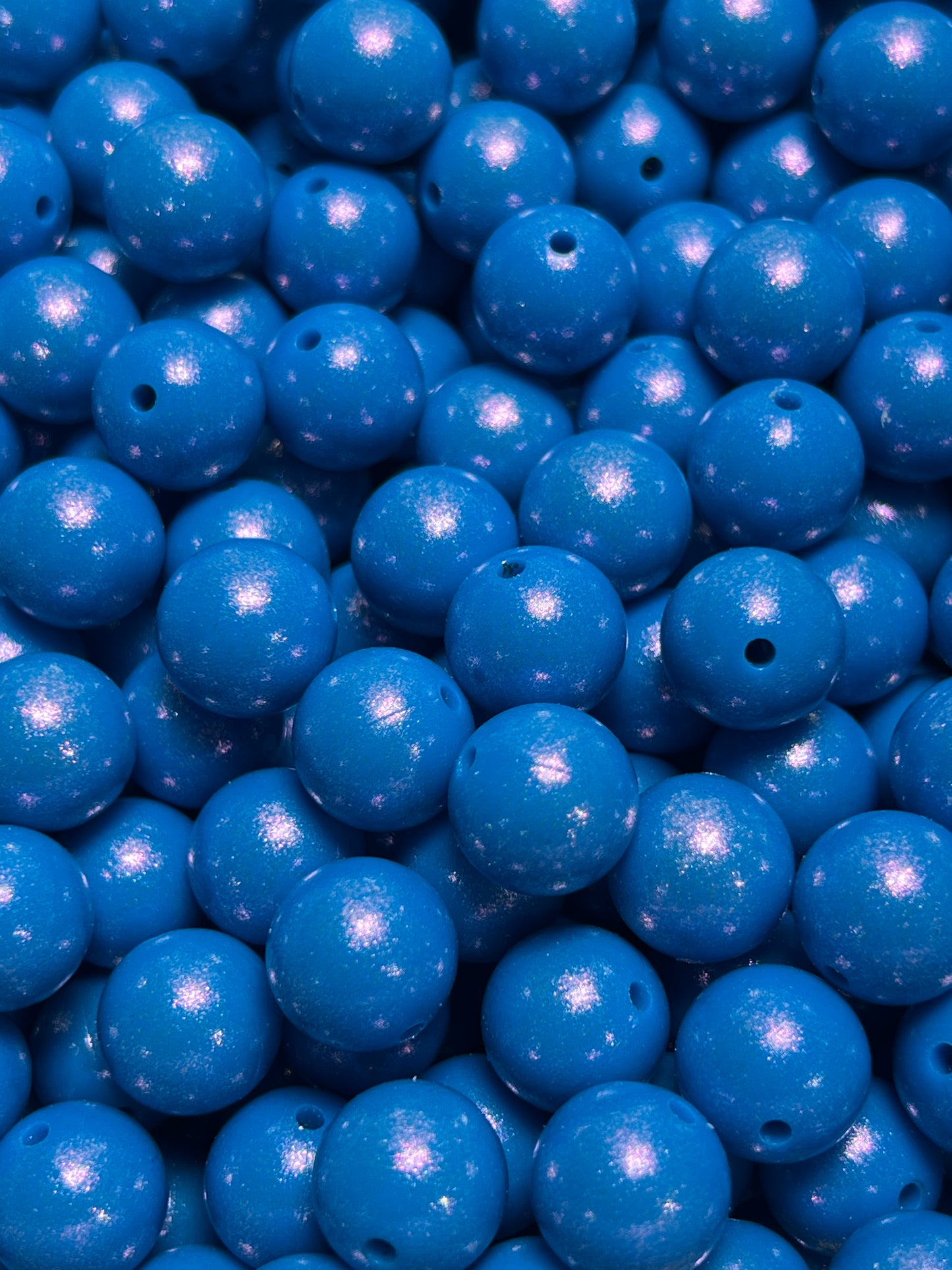 15mm Opal Sky Blue Round Silicone Beads