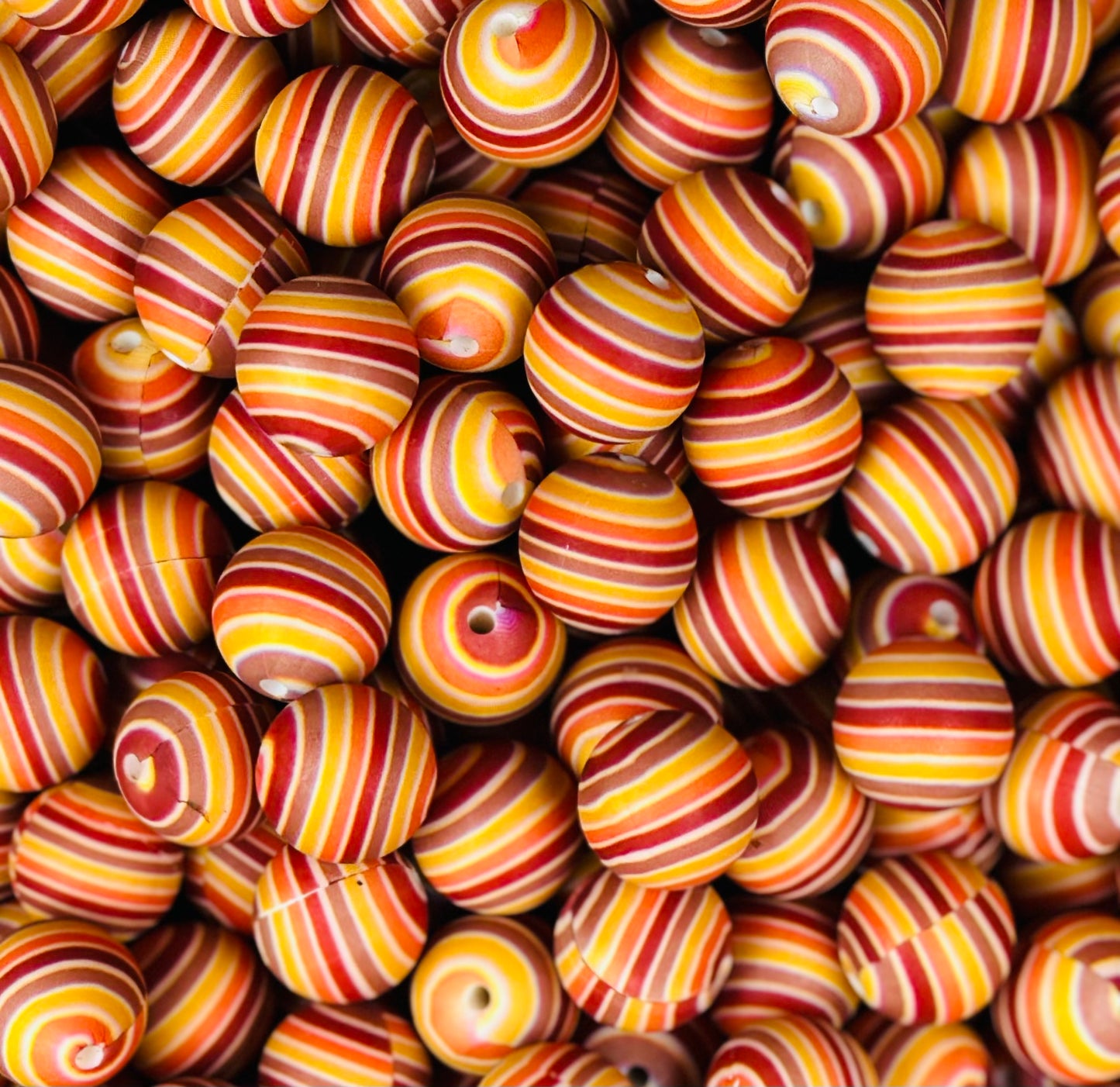 15mm Print Fall Stripe Exclusive Round Silicone Beads The Silicone Bead Store Llc 7747