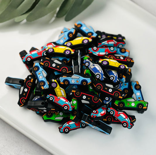 Race Car Focal Bead, Car Shape Silicone Bead