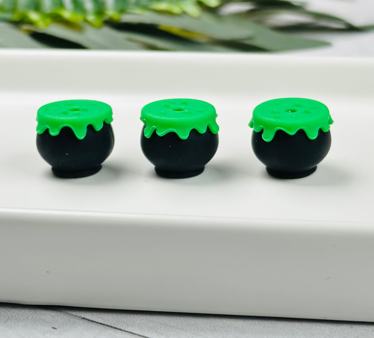 3D Cauldron EXCLUSIVE **Not For Teething** Focal Silicone Bead, Halloween  Silicone Bead, Cauldron Shape Silicone Bead