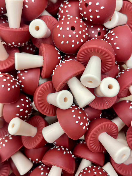 Woodland Mushroom Focal Bead, Food Shape Silicone Bead