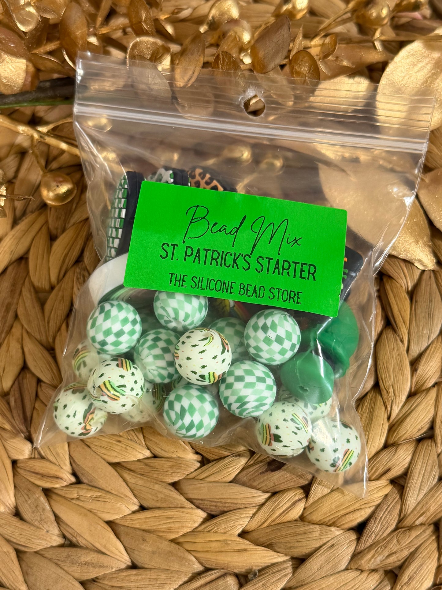 *Bead Mix #196- Starter Mix St. Patrick's Day Bundle Silicone Beads
