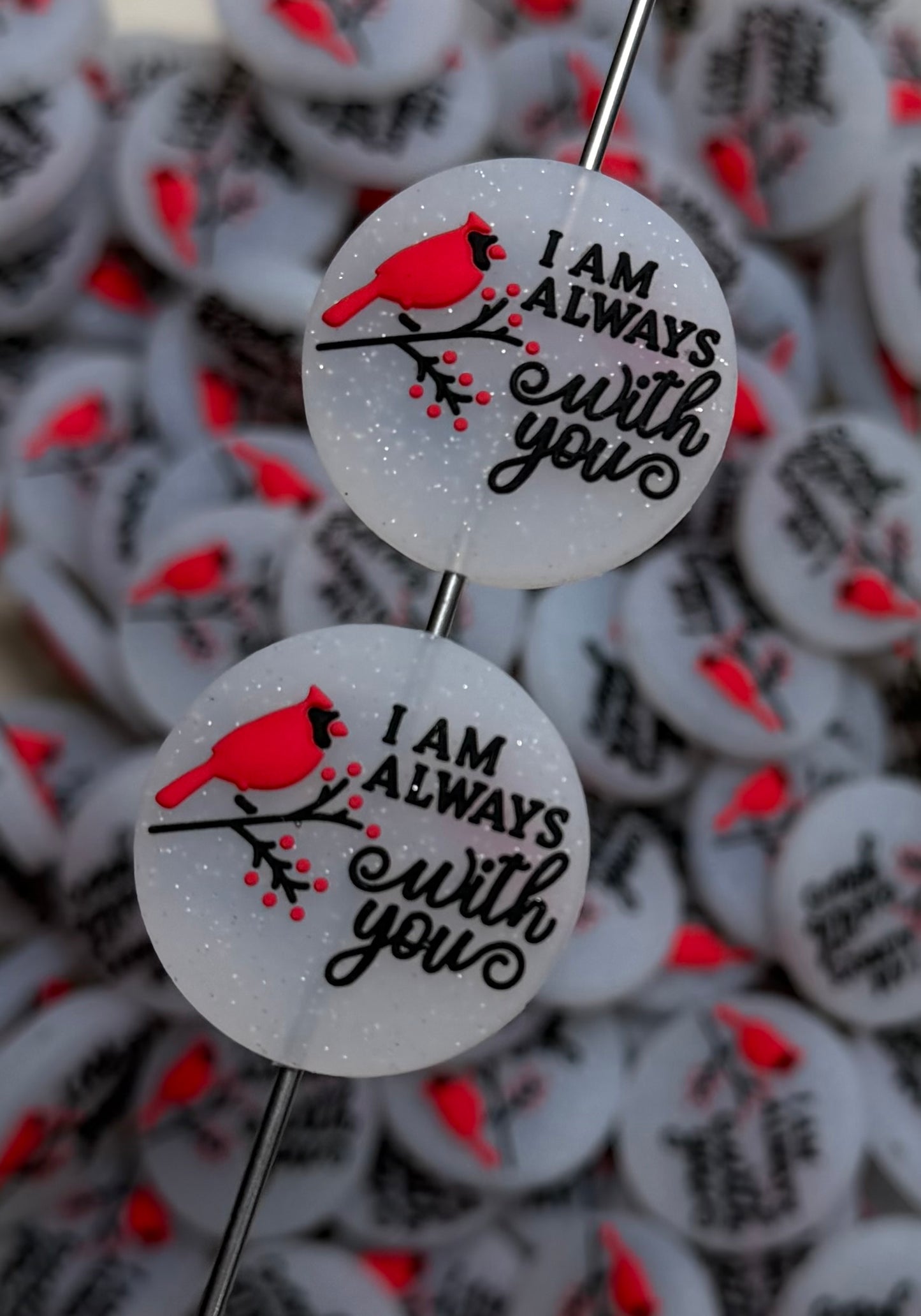 Q- I am Always With You Focal Bead, Quote Focal Bead