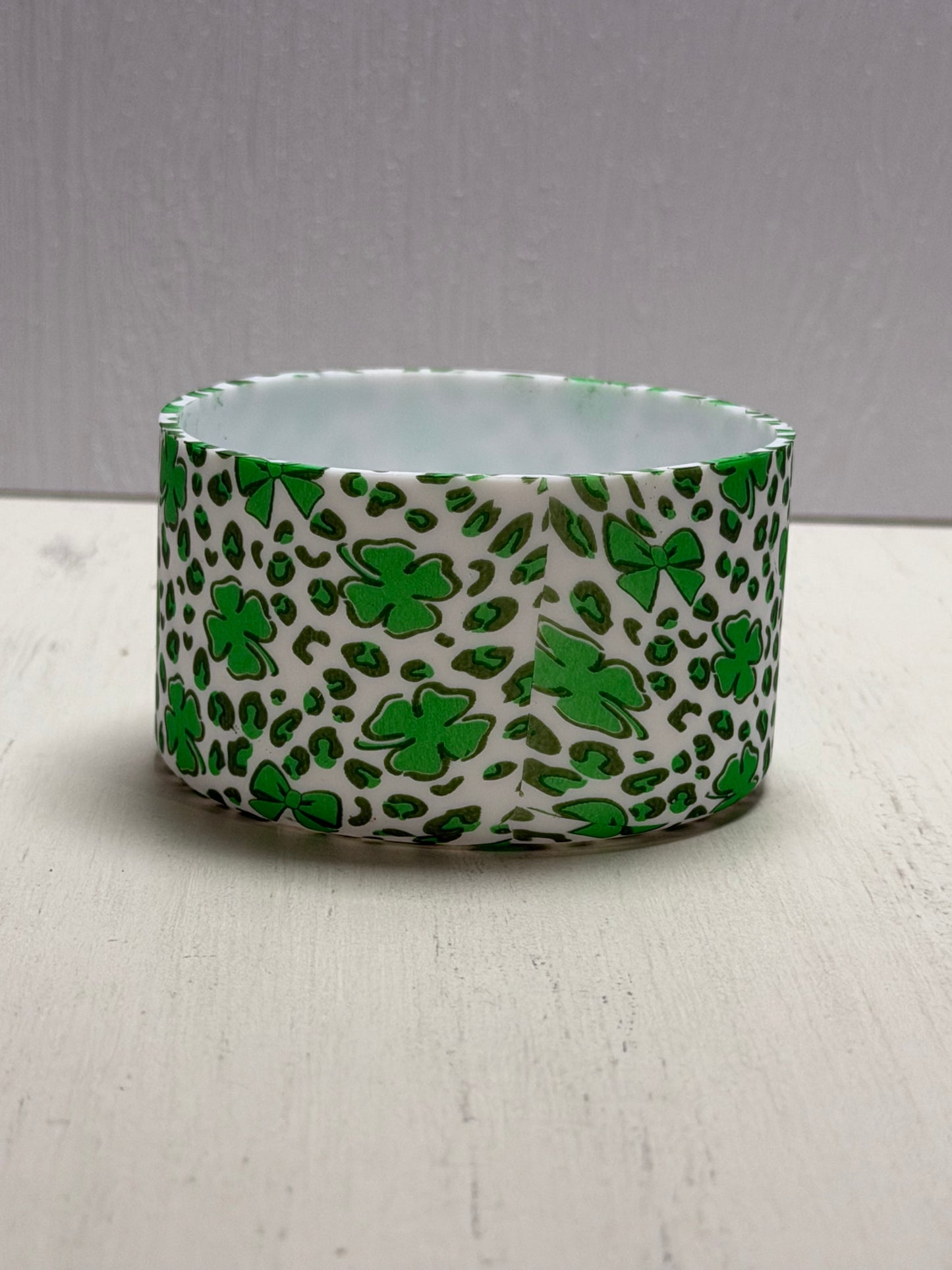 *Tumbler Shamrock Leopard Printed Silicone Boot