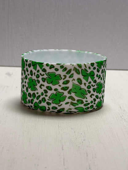 *Tumbler Shamrock Leopard Printed Silicone Boot