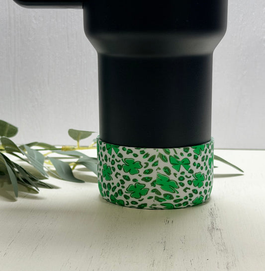 *Tumbler Shamrock Leopard Printed Silicone Boot