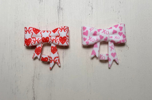 Y- Straw Topper - Valentines Printed Bow, Tumbler Accessory