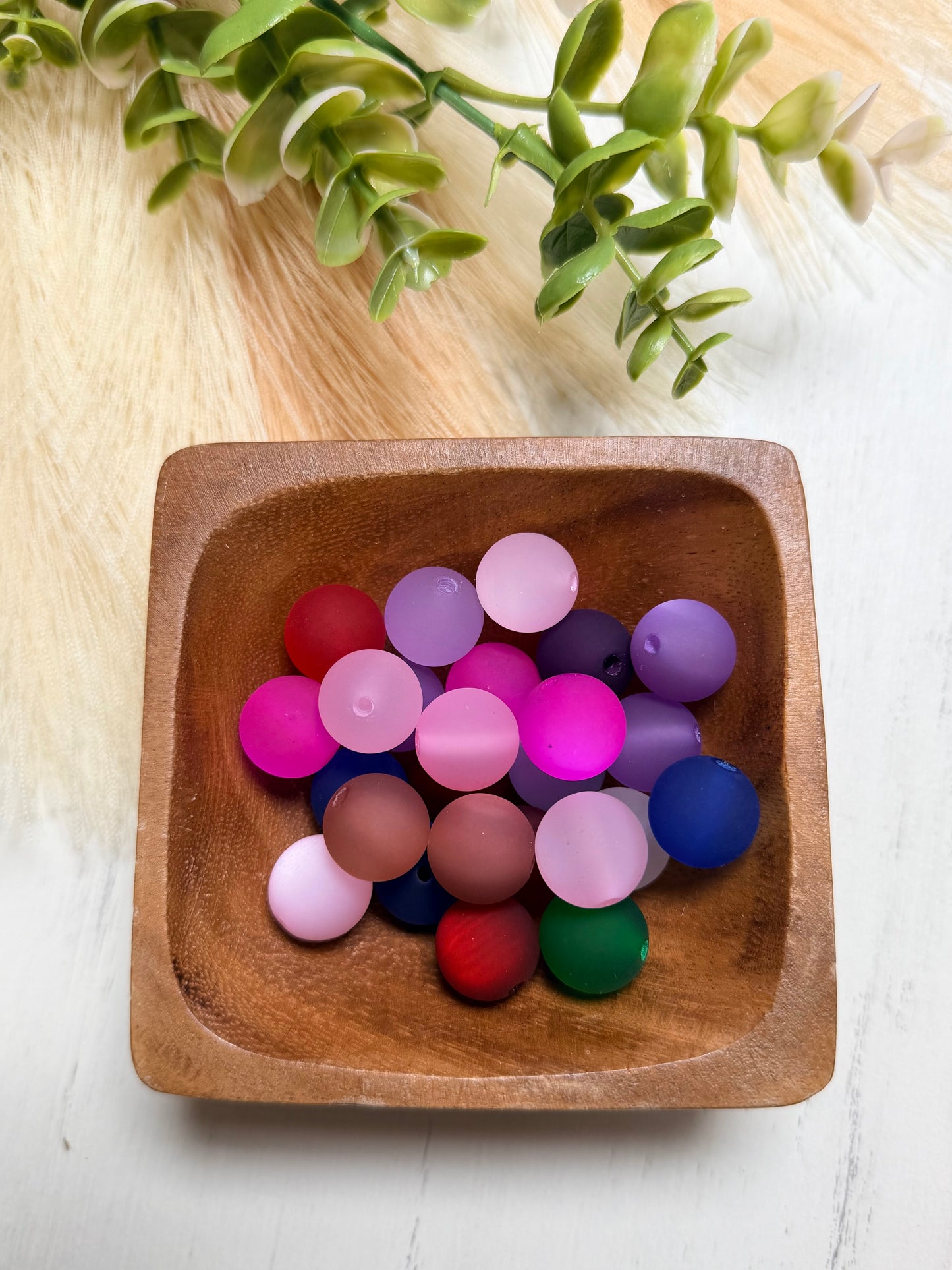 *Bead Mix #229- Pack of 25 Random Colors FROSTED ACRYLIC Bead Mix