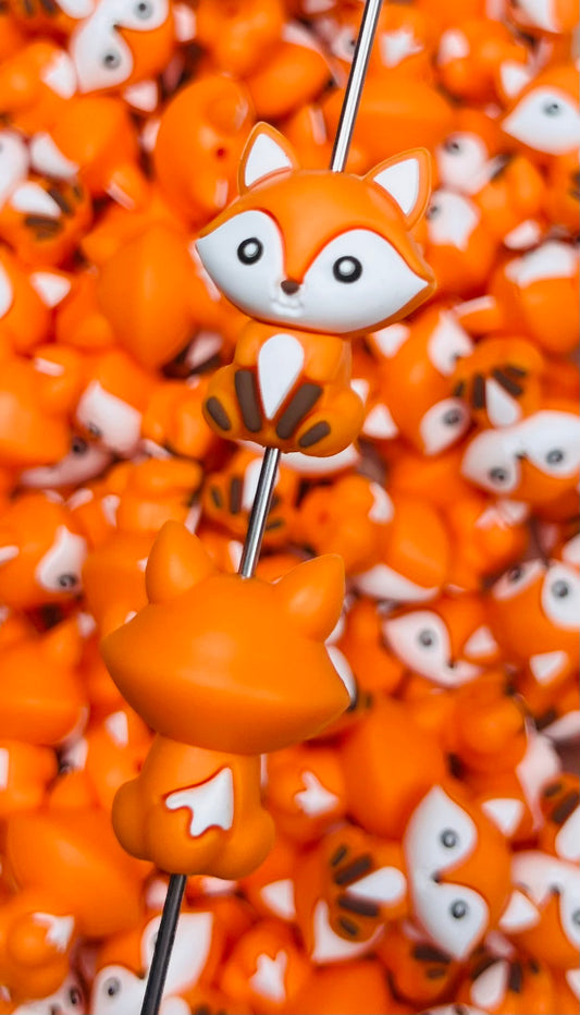 3D Fox Silicone Focal Bead,**NOT FOR TEETHING** Animal Shape Silicone Bead