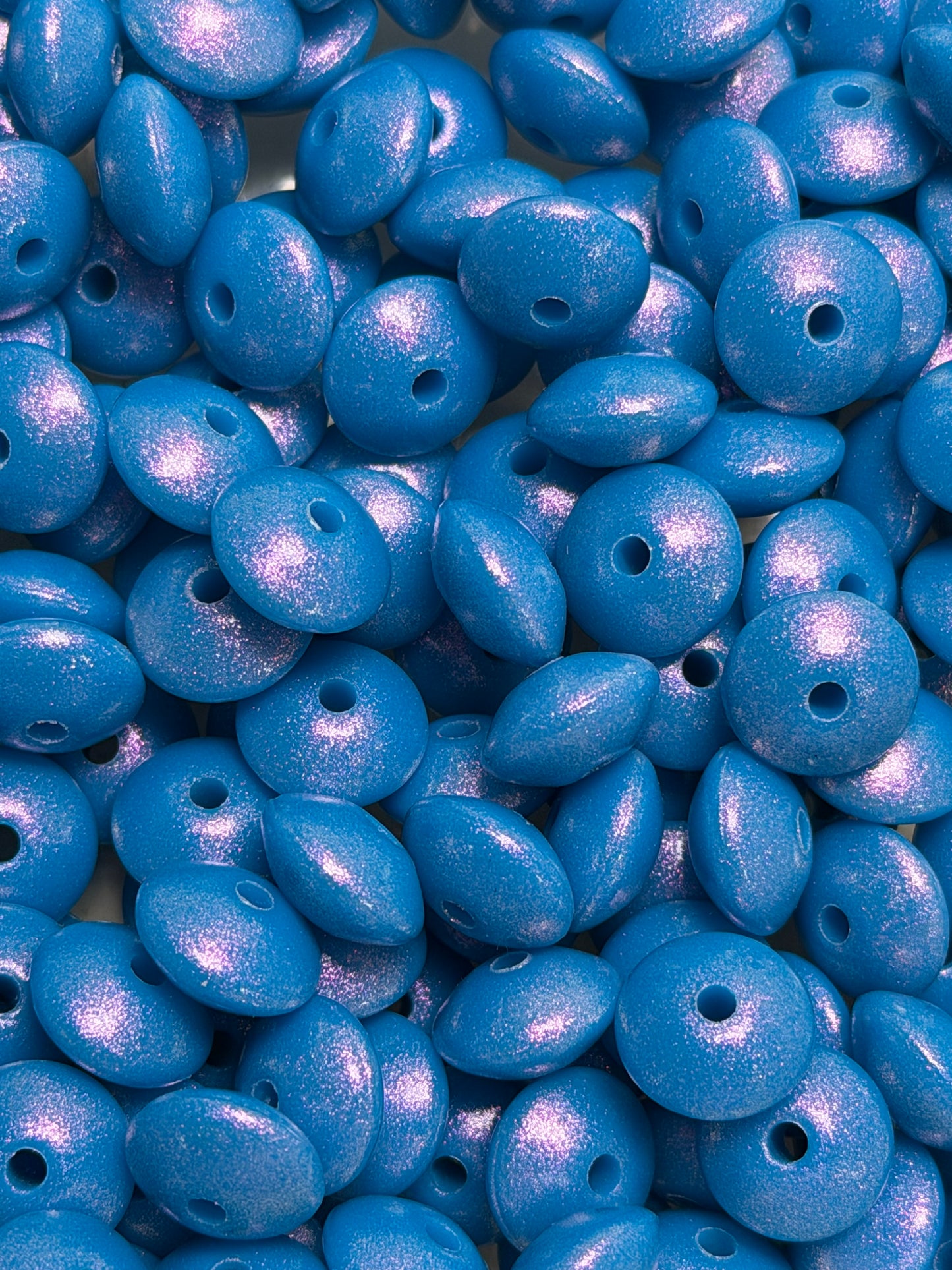 12mm Lentil Opal Sky Silicone Bead, Pearl Lentil
