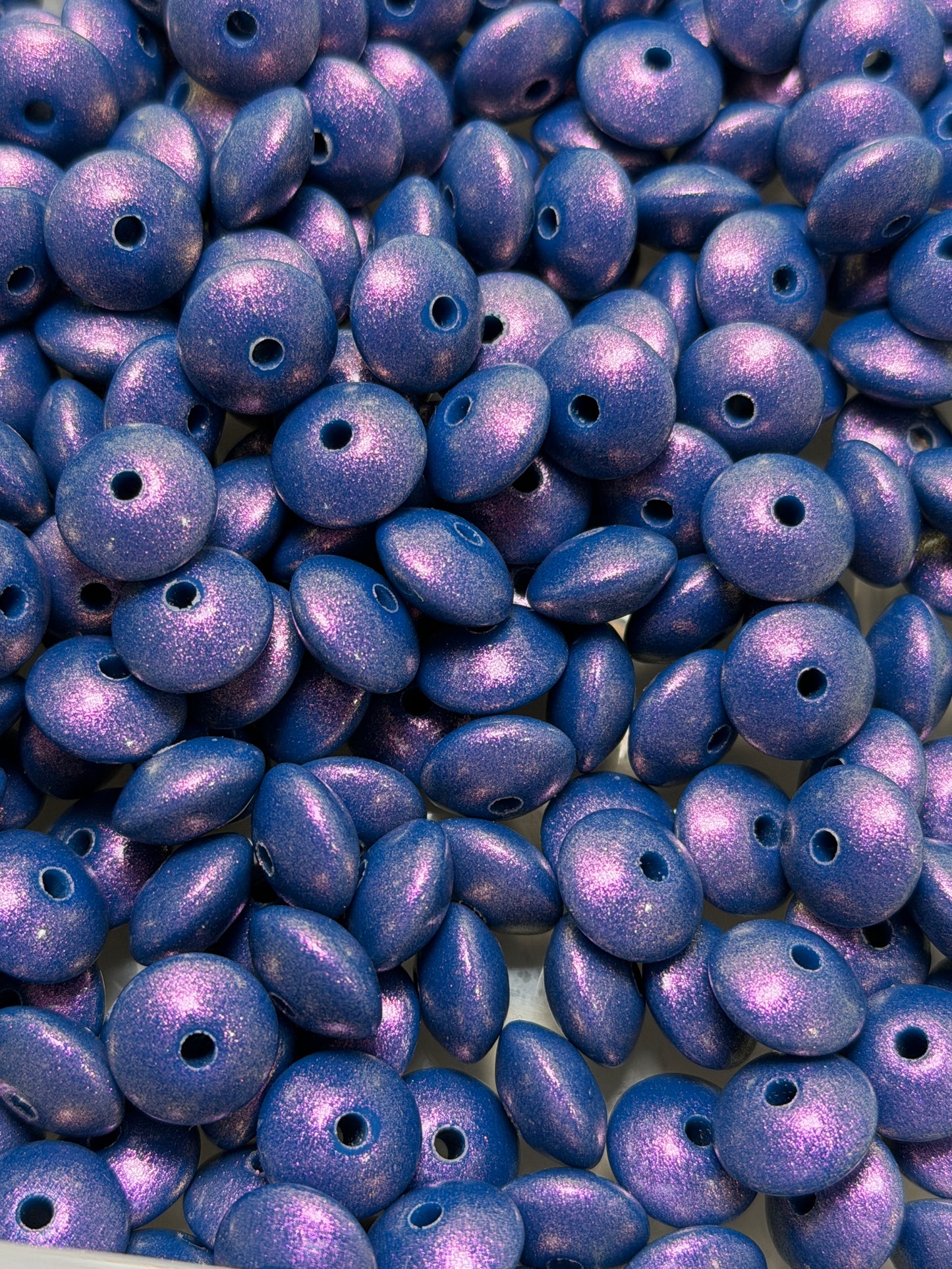 12mm Lentil Opal Sapphire Silicone Bead, Pearl Lentil