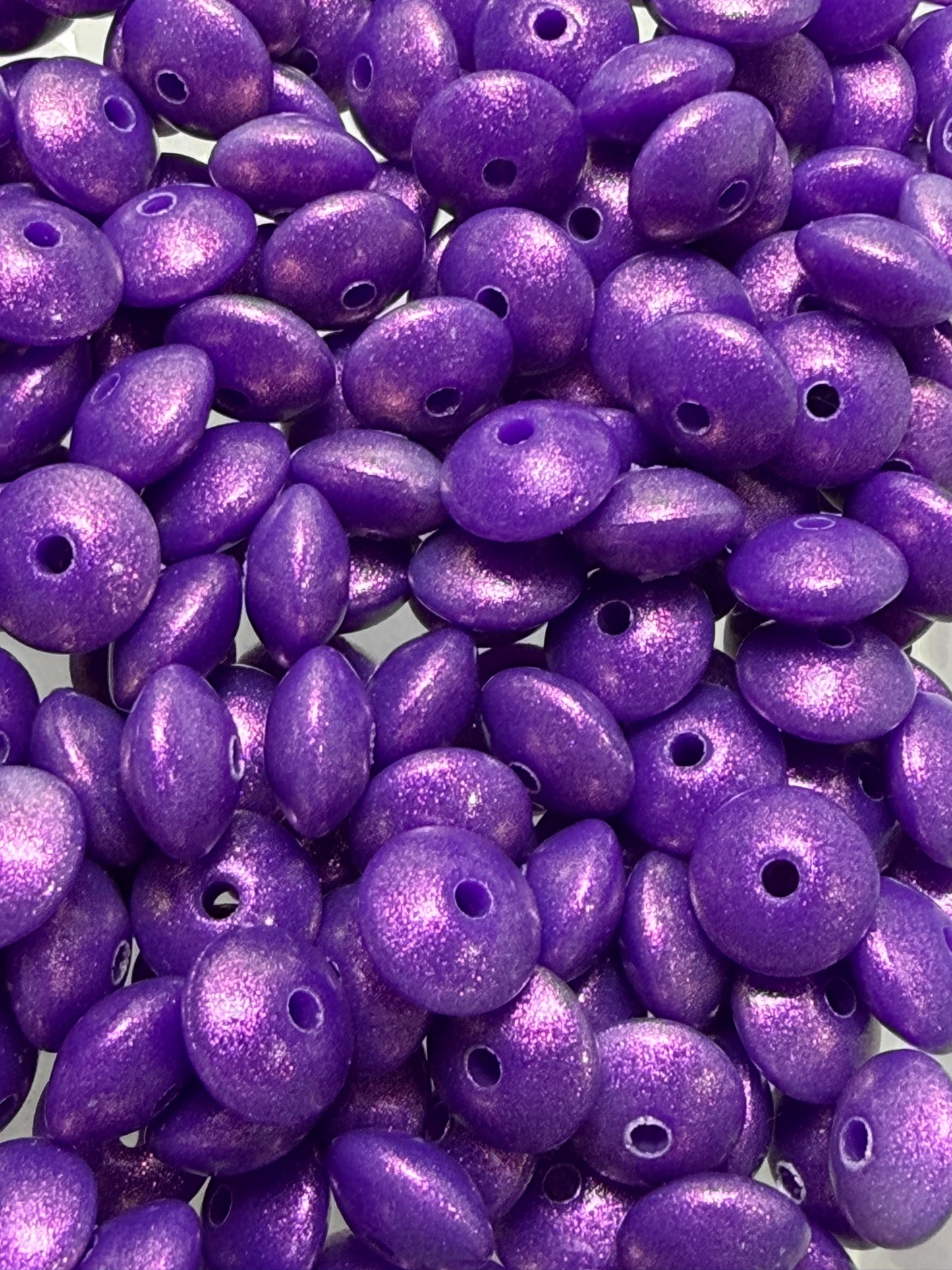 12mm Lentil Opal Grape Silicone Bead, Pearl Lentil