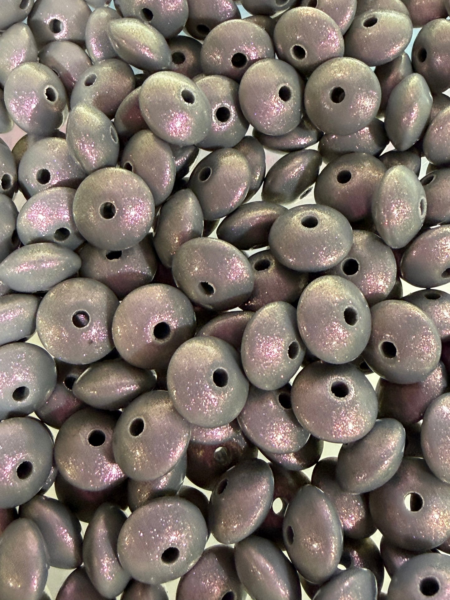 12mm Lentil Opal Grey Silicone Bead, Pearl Lentil
