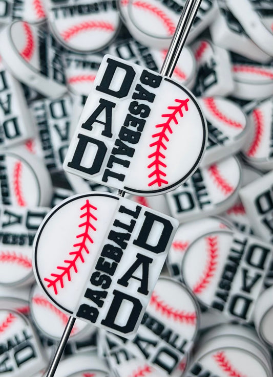 Baseball DAD EXCLUSIVE Silicone Focal Bead, Sports Focal Bead
