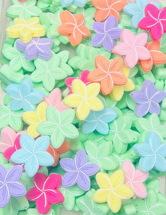 Island Bloom Silicone Focal Bead, Flower Silicone Bead, Flower Shape Silicone Bead