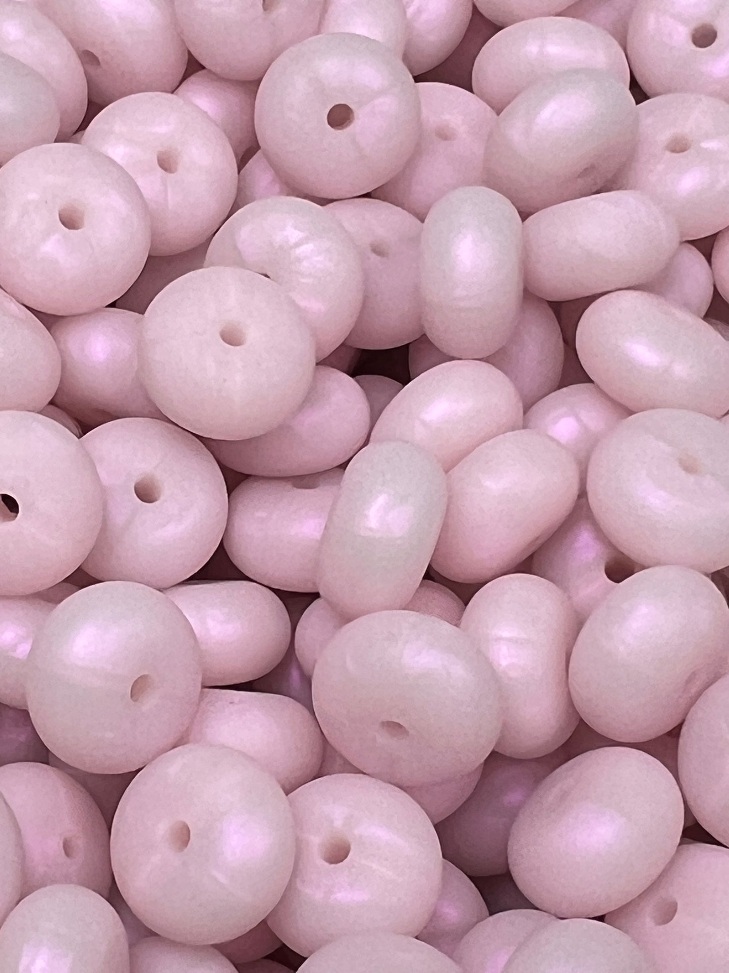 14mm ABACUS Solid Iridescent Pink Silicone Beads