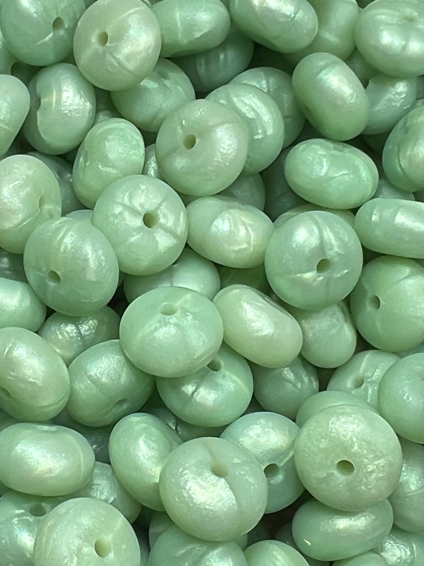 14mm ABACUS Solid Pearl Spring Green Discontinued Silicone Beads