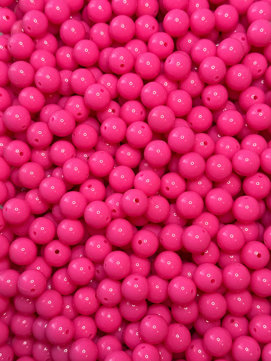 15mm Liquid Eraser Pink Round Silicone Beads