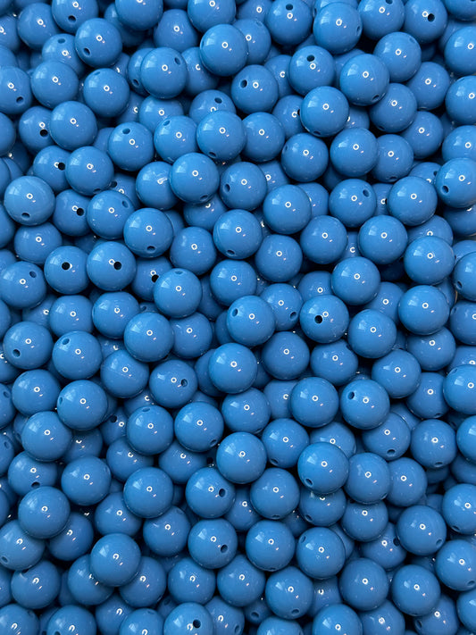 15mm Liquid Blue Round Silicone Beads