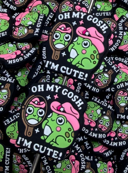 Q- Oh My Gosh, I'm Cute, Quote Focal Bead