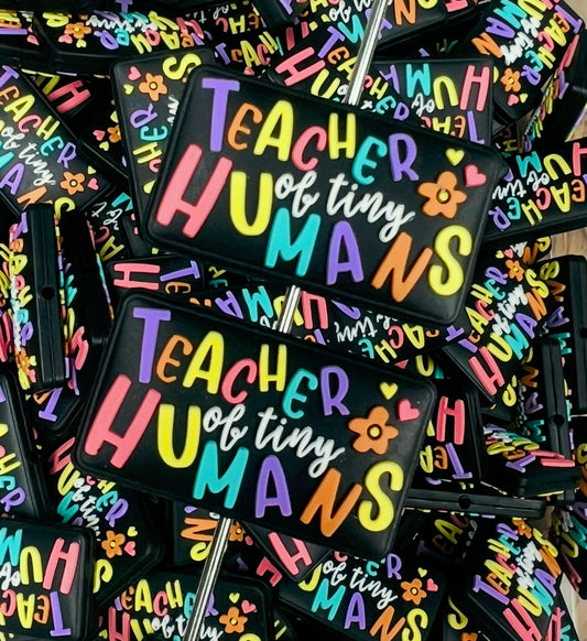 S- Teacher of Tiny Humans EXCLUSIVE Silicone Focal Bead, Teacher Silicone Bead