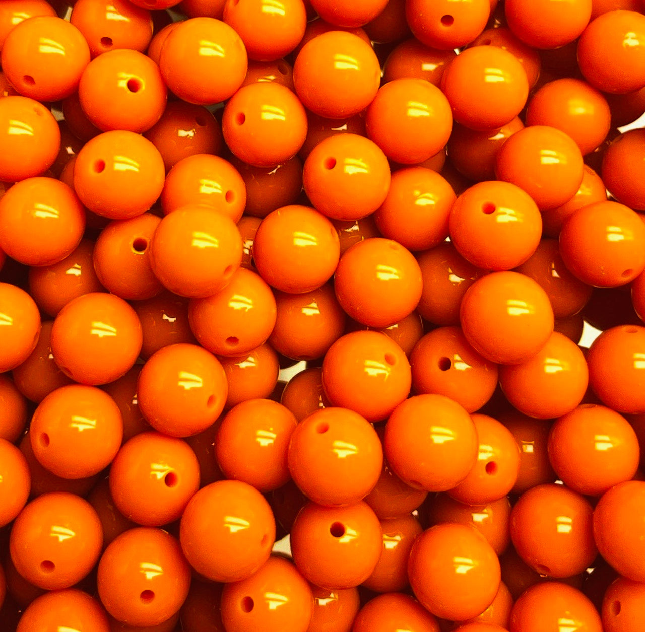 15mm Liquid Orange Round Silicone Beads