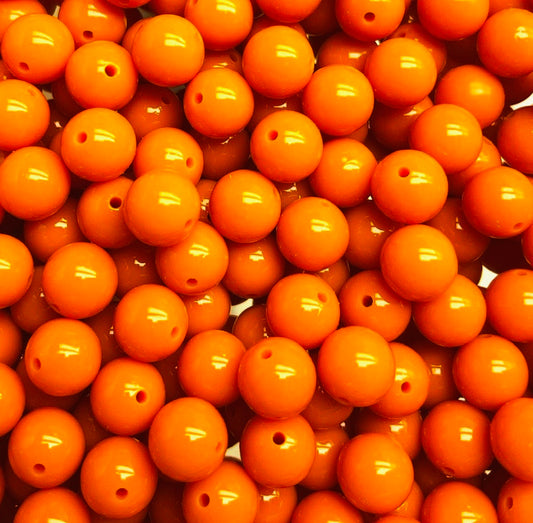 15mm Liquid Orange Round Silicone Beads